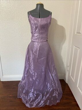 Jessica McClintock Lavender Organza Two-Piece Formal Dress